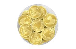 Шоколадная монета «Любовь» 6г, молочный шоколад в золотой фольге, в тубе по 60шт.